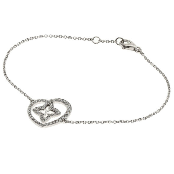 LOUIS VUITTON Cool Heart Diamond K18 White Gold Bracelet - Picture 1 of 7